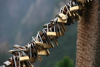 Love locks, Grand Canyon of the West Sea, Ring 1, Huangshan, China, 2009 (6128)