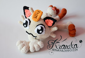 Krawka: Meowth cat pokemon crochet pattern by Krawka. 