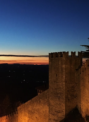 Sunset from the castle ramparts in the Republic of San Marino