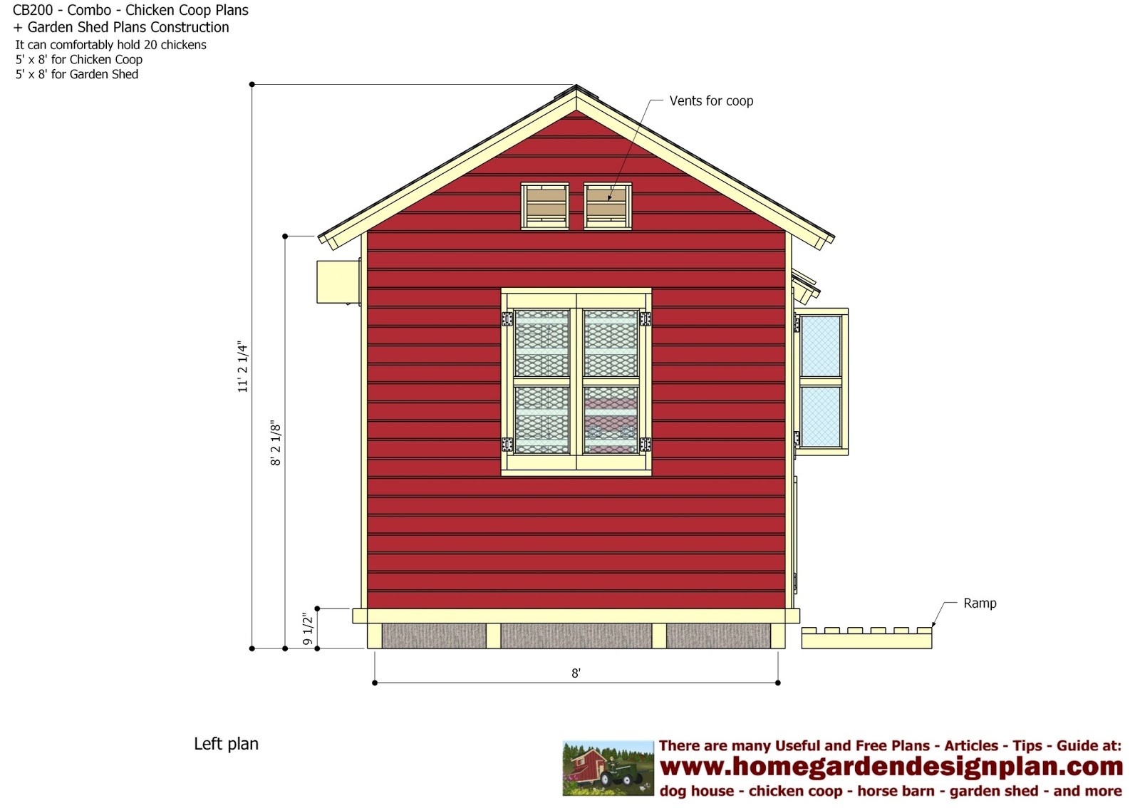 home garden plans: CB200 - Combo Plans - Chicken Coop ...