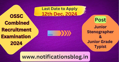 OSSC Combined Recruitment Examination 2024, Apply online for Junior Steno & Typist (60 Vacancies)
