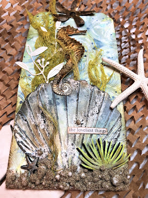 Sara Emily Barker https://sarascloset1.blogspot.com/ Sea Life Mixed Media Tag 6