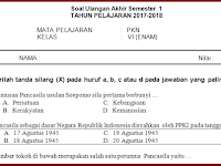 KUMPULAN SOAL UAS KELAS 6 SEMESTER 1