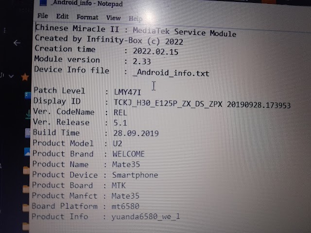 SMARTPHONE MATE 35 U2 MT6580 WELCOME CLONE FIRMWARE FILE BY SUMA TECH SOLUTION