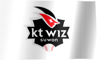 The waving flag of the KT Wiz with the logo (Animated GIF) (케이티위즈 깃발)