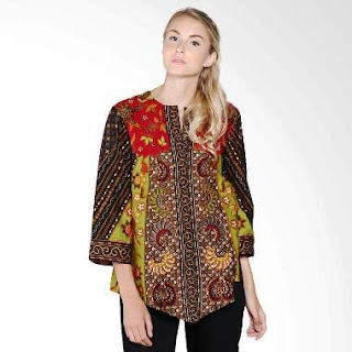 Baju Batik Kerja Guru Kombinasi