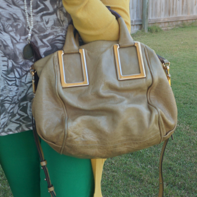 yellow and green outfit with Chloe small Ethel bag in light khaki | awayfromblue