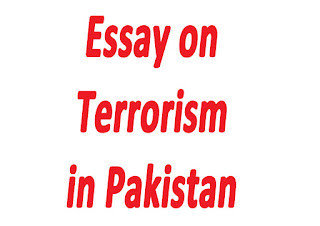 Image showcasing an essay on the topic of terrorism in Pakistan
