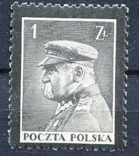 Poland: Józef Klemens Piłsudski Mourning stamps with black edges/perforations