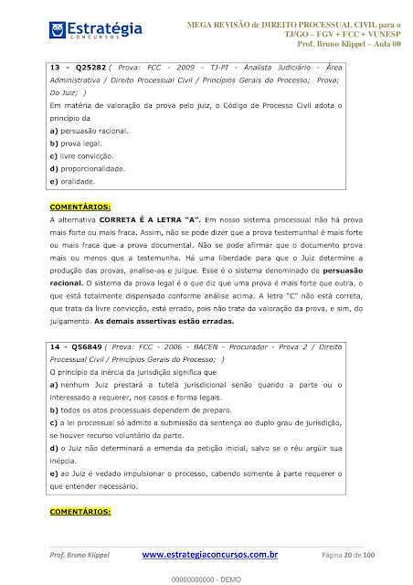 Questões de direito processual civil pdf