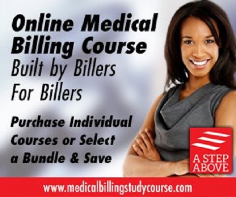 A Step Above Medical Billing Study Course is a complete online course in medical billing designed specifically for the student who wants to get a job or start a business in medical billing.