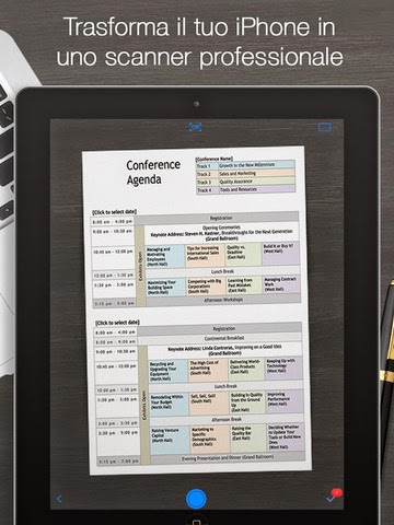 iScanner - scansione velocemente in PDF ad alta qualità, documenti contenenti diverse pagine, ricevute, appunti. Invio per email o stampa. Scanner per iOS 8