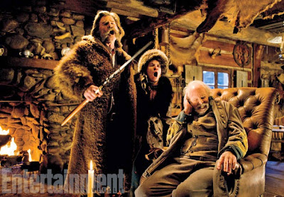 Kurt Russell, Bruce Dern and Jennifer Jason Leigh in The Hateful Eight