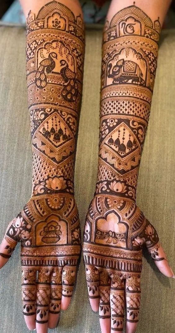 Rajasthani bridal mehndi designs for full hands