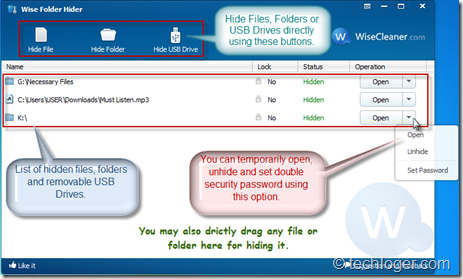 Wise-Folder-Hider-Interface