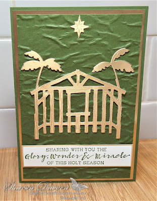 Rhapsody in craft, Peaceful Nativity, Peaceful Nativity Bundle, Nativity Dies, For Unto Us, Old World Paper 3D Embossing Folder, Stable Door, Christmas Card, Brushed Metallic Cardstock, Salvation Army International Staff Band, Stampin' Up, stampinup, Aug-Dec Mini 2020, #colourcreationsshowcase