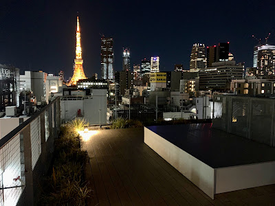 Outdoor terrace on the rooftop at Nine Hours Hamamatsucho