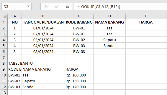 Fungsi LOOKUP: Kegunaan, Contoh, dan Tutorial di Microsoft Excel