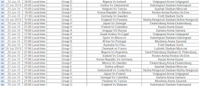 fifa world cup 2018 schedule In Russia