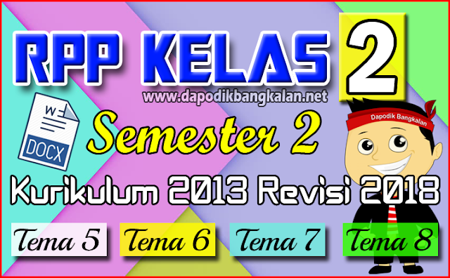 RPP Kelas 2 SD/MI Semester 2 Kurikulum 2013/K13 Revisi 2018 Tema 5, 6, 7 dan Tema 8