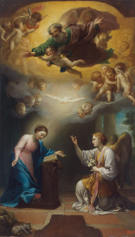Annunciation by Anton Raphael Mengs - Christianity, Religious Paintings from Hermitage Museum