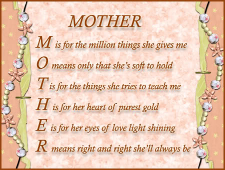 Wishing my mother and all the other wonderful mothers a Happy Mother's Day