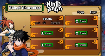 Cheat EXP + Gold Ninja Saga Level 1-80 Permanent