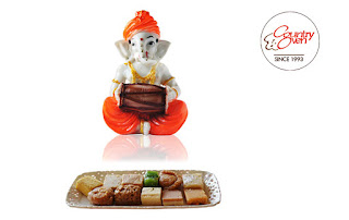 Dhol Ganesh with Assorted Sweets