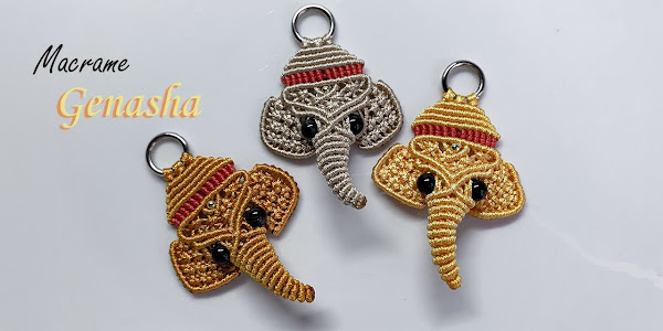 Macrame Chaveiro tutorial:  Como fazer macramê ganesha DIY Artesanato 