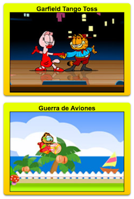 nuevos minijuegos en linea de las aventuras del gato garfield y sus amigos para niños y niñas