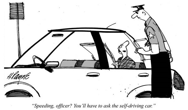 autonomous car cartoon