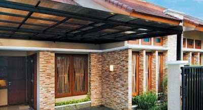 Contoh Desain Rumah Bergaya Dengan Batu Alam Terbaru