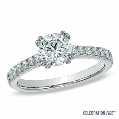 Zales Celebration Fire Diamond Engagement Ring with Top Diamond in 14K ...