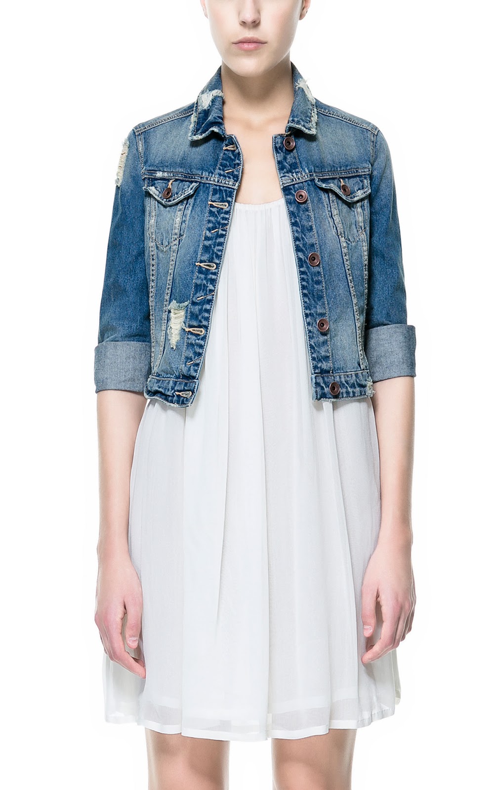 Zara Ripped Short Denim Jacket (zara denim jacket)