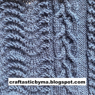 Four-stranded Cable and Feather Fan Knit