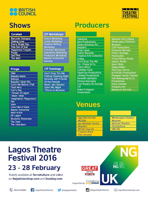 Lagos Festival Theatre 2016 starts February 18th