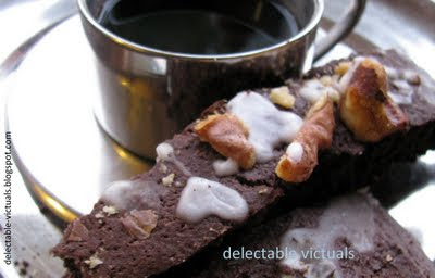 easy recipe biscotti dark chocoa and walnut