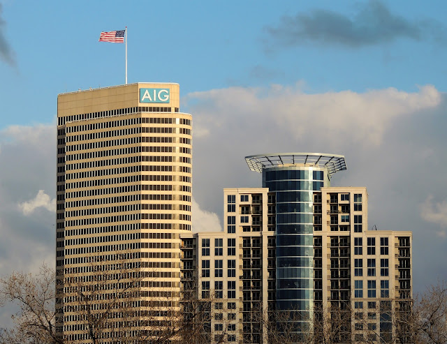 AIG and The Royalton - Long shot from the West (Shepherd Drive Bayou Bridge) 