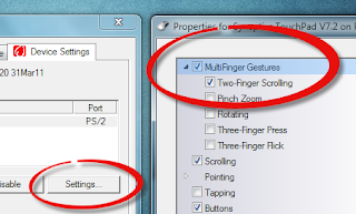 Enabling MultiFinger Gestures and Two-Finger Scrolling in Synaptics Touchpad Properties