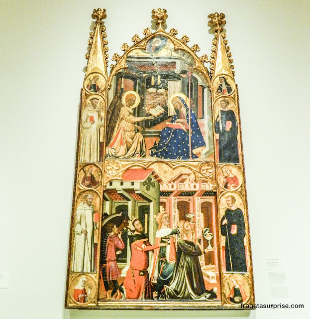 Peça de altar "Anunciação e a Epifania de Reis" no Museu Nacional de Arte da Catalunha