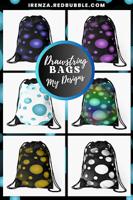 Bubbles Design on Drawstring Bags.