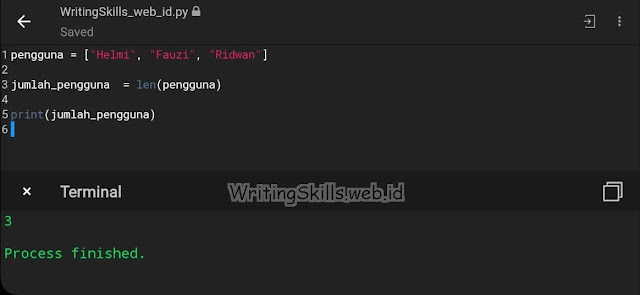 Cara Menghitung Jumlah Data di dalam List pada Bahasa Python