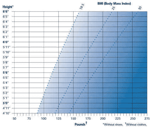 (body mass index) chart,