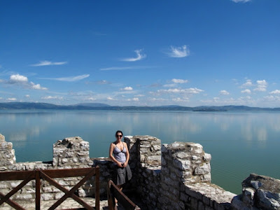 Views of Lake Trasimeno, Umbria, Italy from Castiglione Ramparts