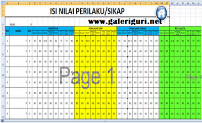 Contoh Aplikasi Nilai Sikap Guru BK Deskripsi Otomatis Format Excel - Galeri Guru