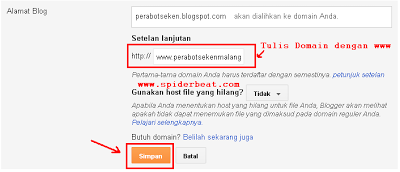 Cara Merubah domain blogspot menjadi dot com