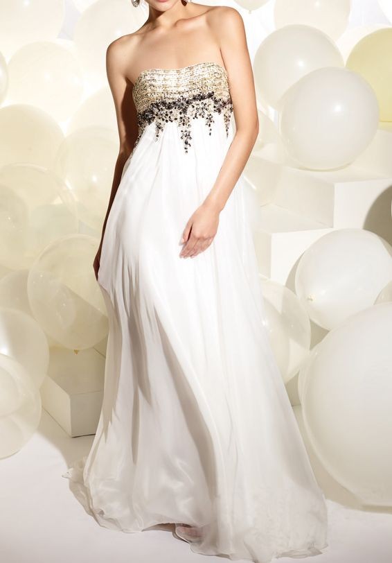 Elegant White Evening Dress