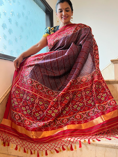 Digital patola silk saree