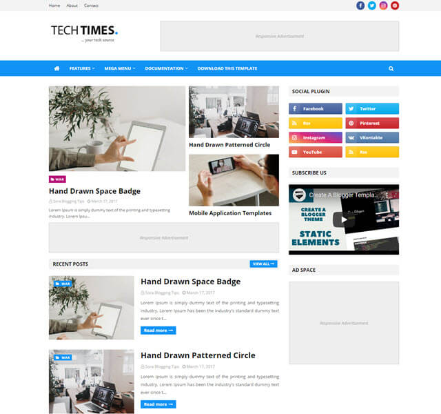 techtimes blogger template