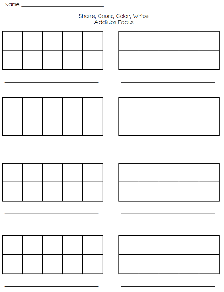 Ten Frame Worksheets